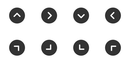 Arrow icon. Right, left and next symbol. Web round button sign in vector flat