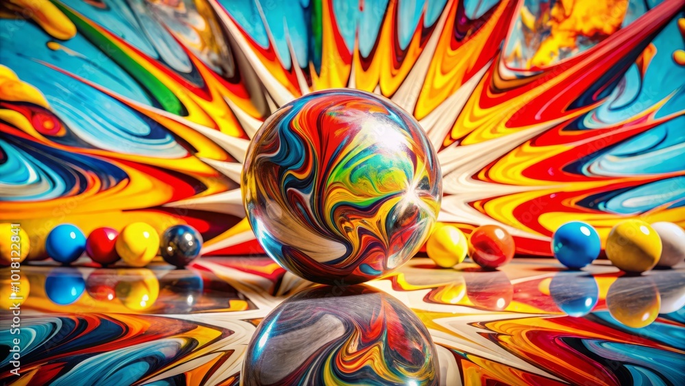 Aufkleber boldly merging marble patterns with pop art aesthetics, this dynamic double exposure yields a stunni