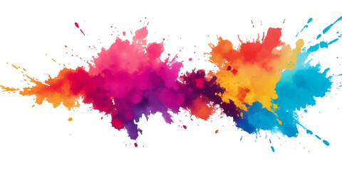 Multicolor powder explosion on White background. Colored cloud. Colorful dust explode. Paint Holi. colorful rainbow Holi paint color powder explosion with bright colors isolated white background.	