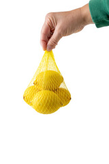 Lemons in a plastic net 