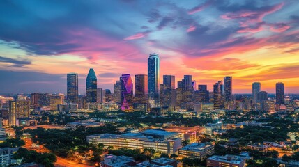 Dallas Skyline at Sunset