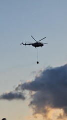 helicopter in action