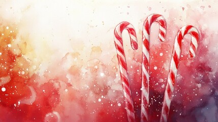 Candy Cane Watercolor.