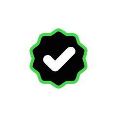 Verified icon in flat style. Approved badge vector illustration.