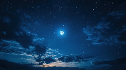 Starry Night Sky with Moon