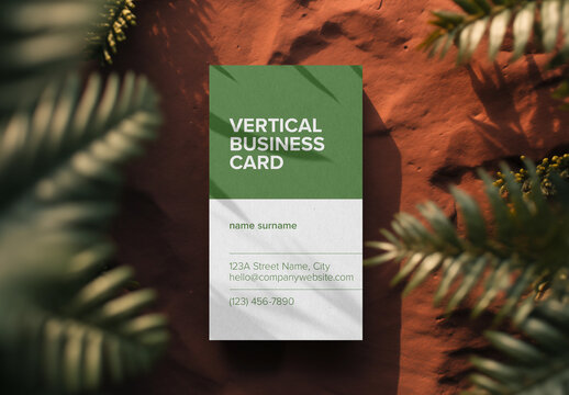 Realistic Vertical Business Card Mockup &ndash; AI-Generated Design for Professional Branding, Customizable Business Cards, and Modern Identity Showcase