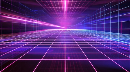 Neon Grid Corridor