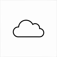 Simple outline cloud icon on a white background with a copy space
