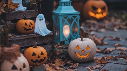 Halloween Vintage Decor with Soft Tones and Simplicity