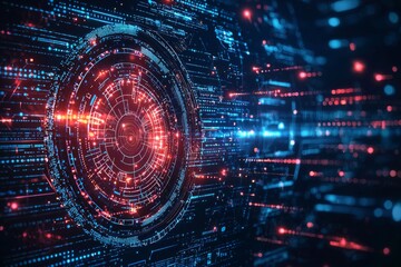 Obraz premium Digital Technology background of data and network created with Generative AI