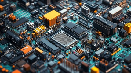 Circuit Board Close Up.