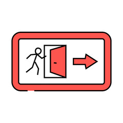 emergency exit alert line icon vector. emergency exit alert sign. isolated symbol illustration