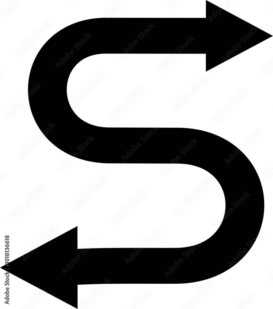 Aufkleber curved arrow icon. left and right icon. replaceable vector design.