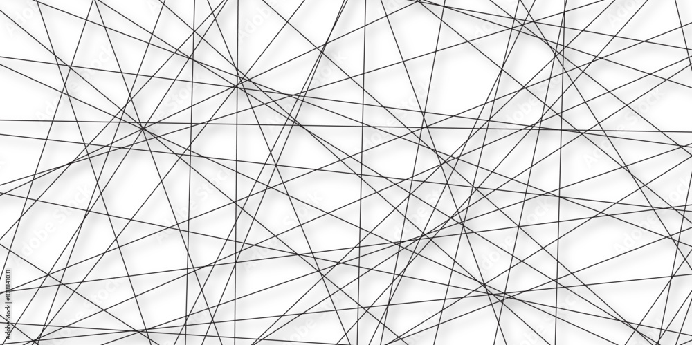 Poster White abstract background with black diagonal lines and shadows. modern random pattern line stroke transparent background. Simple gold scribble line backdrop Minimal style website banner design.	