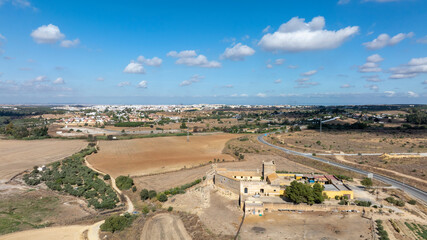 Vista a&eacute;rea del castillo de Marchenilla en Alcal&aacute; de Guada&iacute;ra, Sevilla