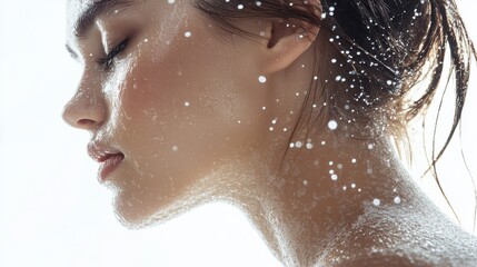 A close-up of an eye with digital elements and data flowing around it, symbolizing the fusion between traditional human vision and advanced AI technology for cybersecurity.