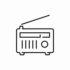 retro radio icon sign vector