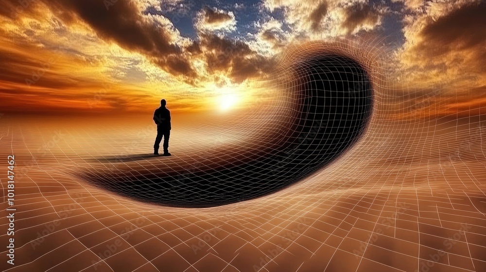 Poster a physicist analyzing gravitational fields using sophisticated computer models.