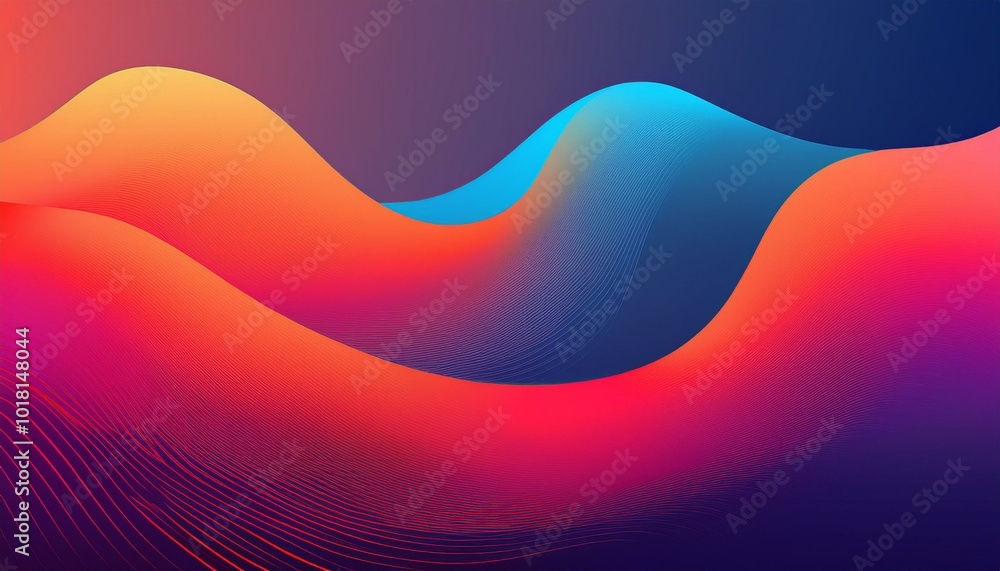 Poster abstract shape gradient elements