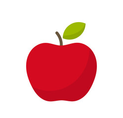Red apple fruit icon on transparent background. PNG illustration.