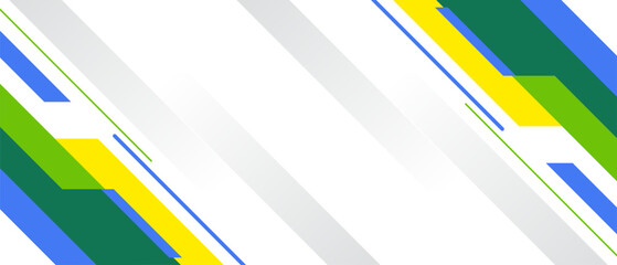 Abstract Geometric Background With Blue Yellow Green Stripes Design