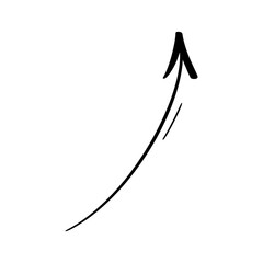 Black hand drawn arrow pointing down following a curved path © Iaroslav