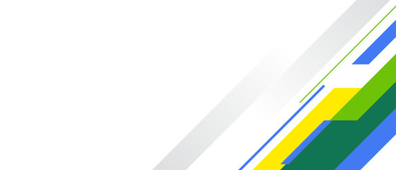 Abstract Geometric Background With Blue Yellow Green Stripes Design