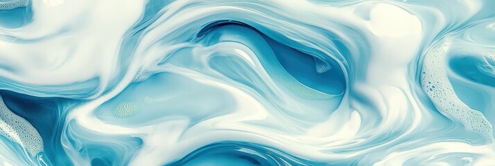 Fototapeta premium Abstract blue and white marble texture, smooth and flowing pattern background.