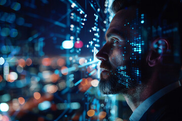 Successful sportsman businessman moving forward reaching goal aim, Generative AI