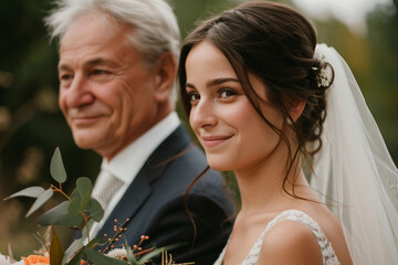 Romantic best day Just Married couple celebration wedding Day, Generative AI illustration photo