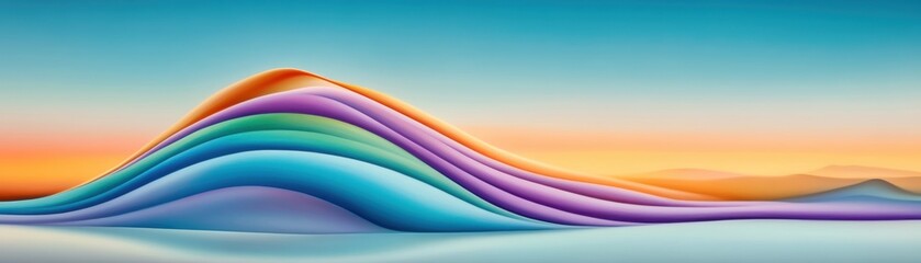 Colorful abstract waves against a serene gradient background.