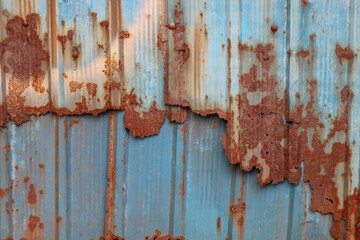 rusty blue metal background