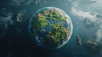 Fototapeta premium A Stunning View of a Lush Planet from Space