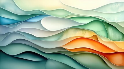 Colorful waves of abstract design with smooth flowing lines and gradients.