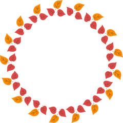 Autumn floral leaves pattern frame