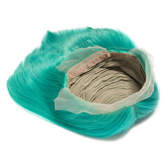 straight remy dyed cyan color human hair weaves extensions lace wigs