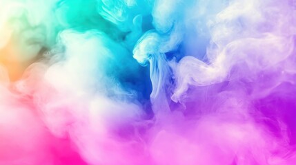 Vibrant, colorful smoke swirling in shades of pink, blue, and purple.
