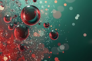 Abstract Red and Green Bubbles with Bokeh Lights