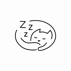 sleeping  cat icon sign vector