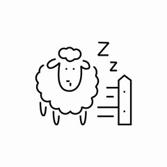 sleeping sheep icon sign vector