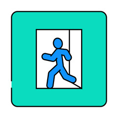 emergency exit safety line icon vector. emergency exit safety sign. isolated symbol illustration