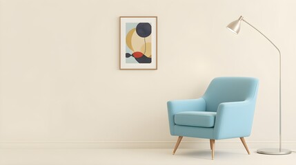 Pale Blue Armchair, Cream Room