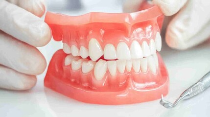 Dental Hygienist Preparing Instruments for Deep Cleaning Procedure with Precision Work. Close-up View of Gloved Hands and Dental Tools.