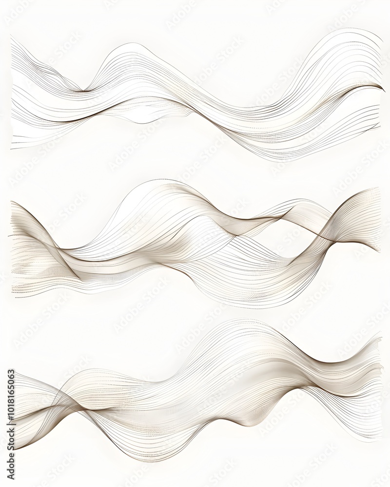 Poster hand drawn wavy line frames forming soft and inviting conceptual backdrop