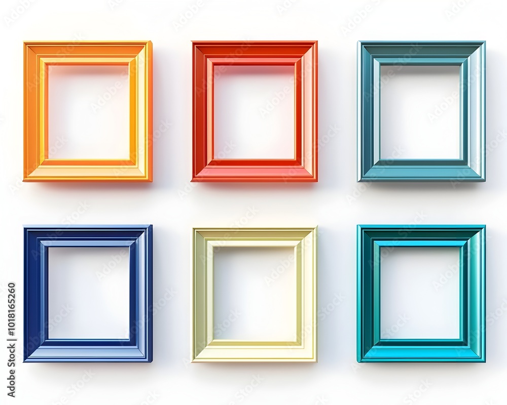 Poster classic double border line frames with subtle gradient adding depth and dimension on white backgroun