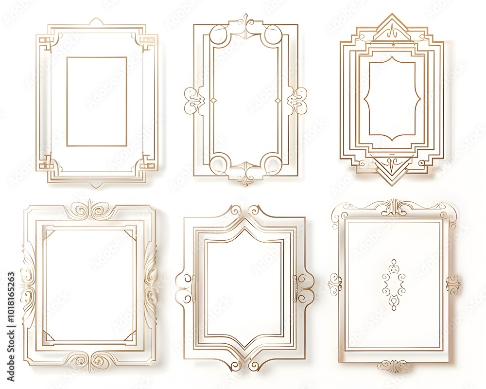 Poster a collection of double border line frames with subtle gradient adding depth and dimension to the cla