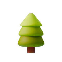 Vector 3D illustration of stylized fin tree with smooth gradients and minimalistic design. Perfect for New Year greeting cards, holiday decorations, nature themes, or eco-friendly designs