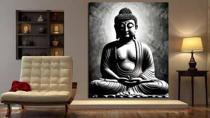 A calming Vastu painting of Lord Buddha, designed to invoke peace, serenity, and harmony. Ideal for placing in living spaces or meditation corners.