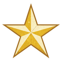 Gold glitter star symbol, illustration on white background.