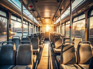 Fototapeta premium Minimalist Bus Ride in Public Transport - Urban Journey Experience